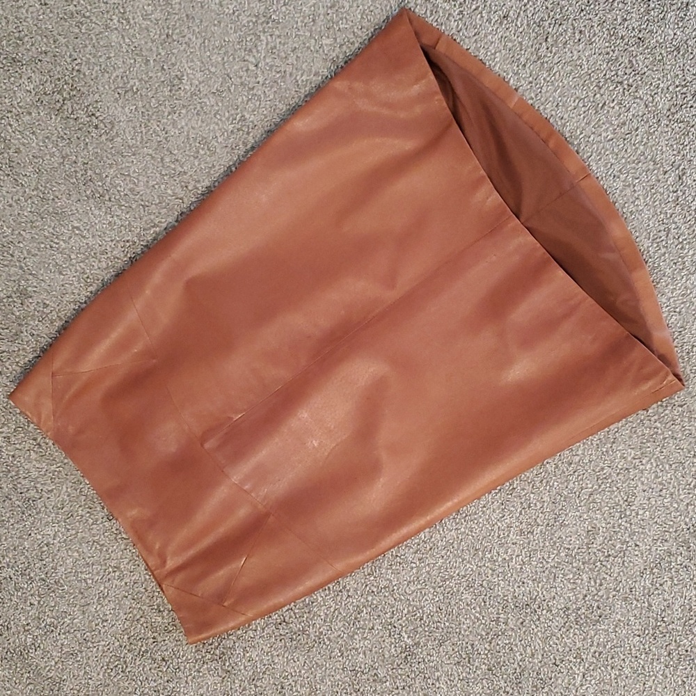 EUC Danier Leather Midi Skirt, Cognac